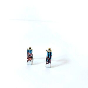 Elegant Silver toned‎ Hammed Texture Triangular "Hoop" Clip-On Earrings